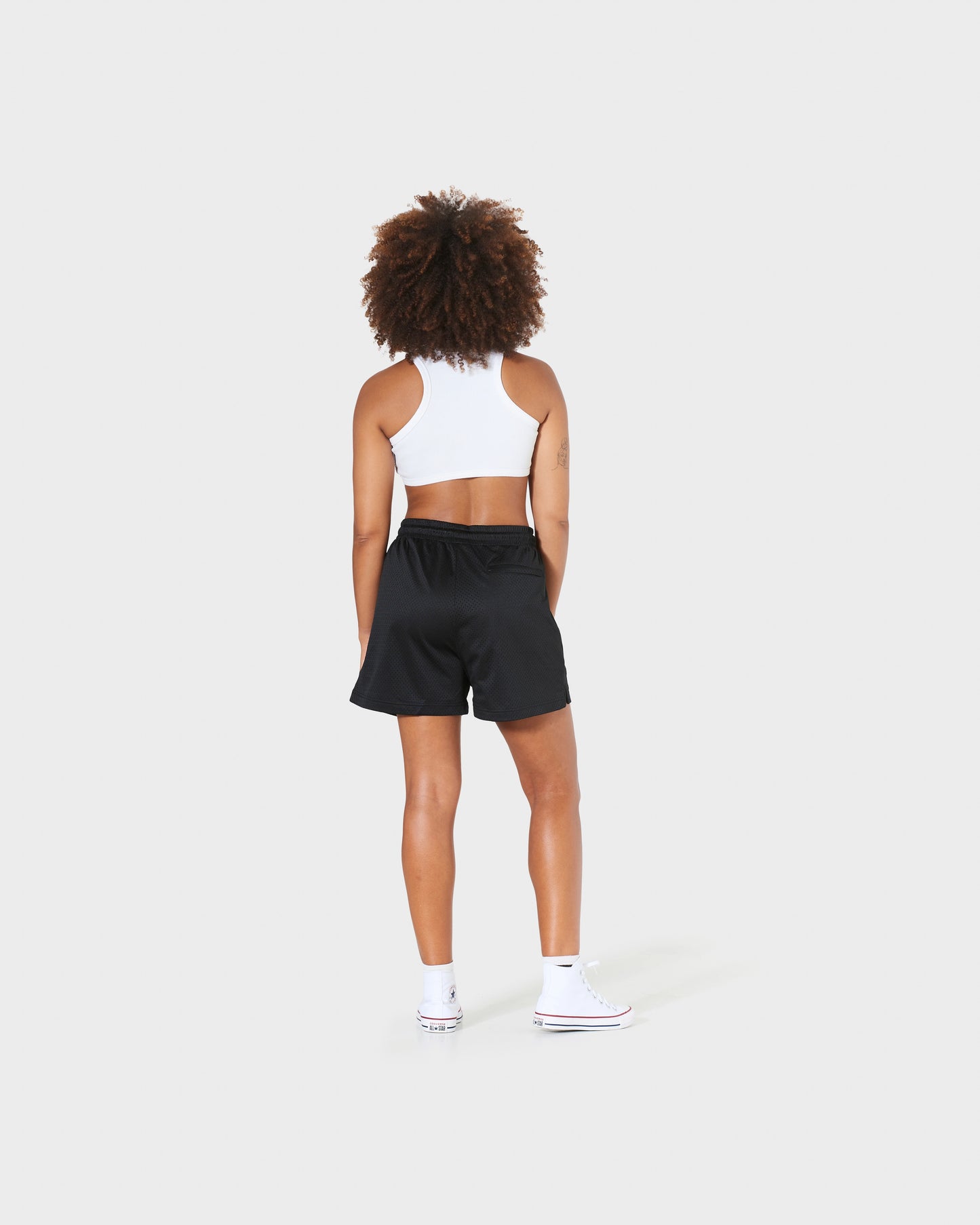 GIRLS MESH TRAINING SHORTS - BLACK