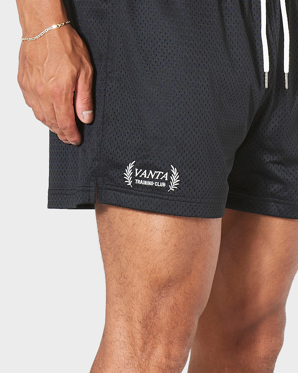 MESH TRAINING SHORTS - BLACK