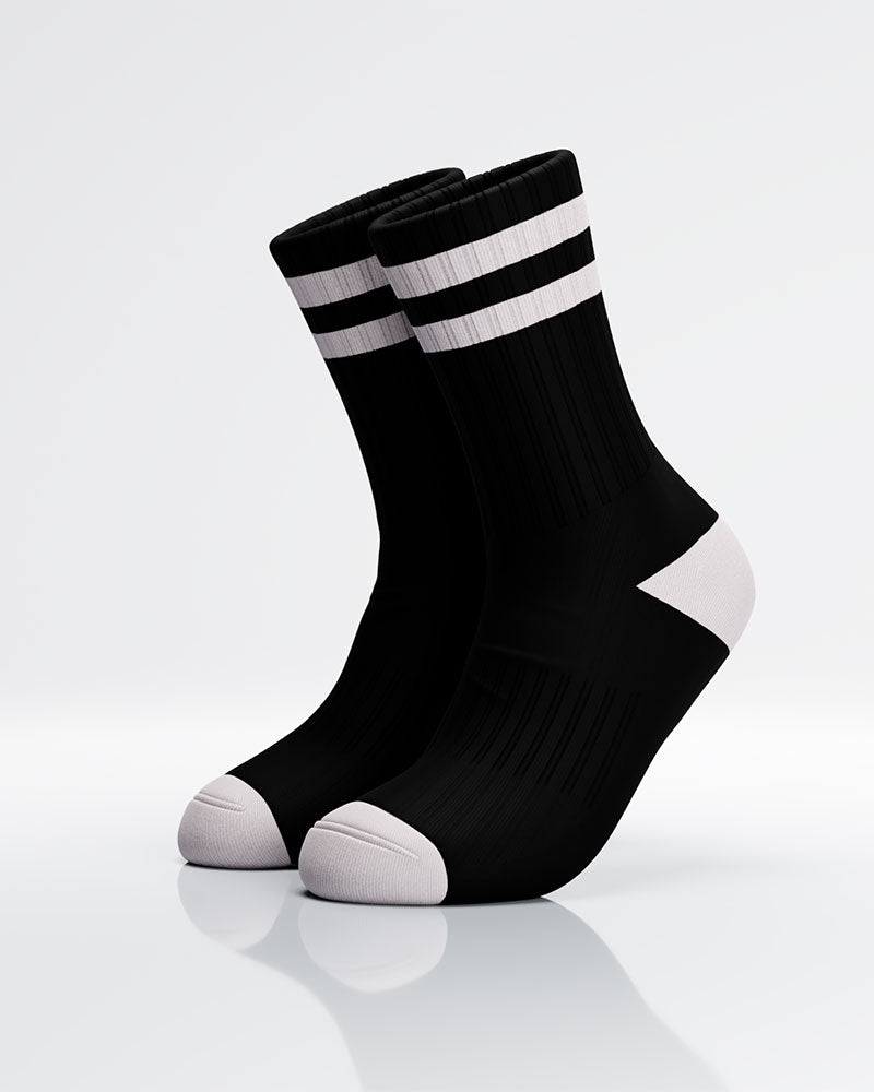 Senita Crew Socks - White/Black  Crew socks, Senita athletics, Socks and  heels