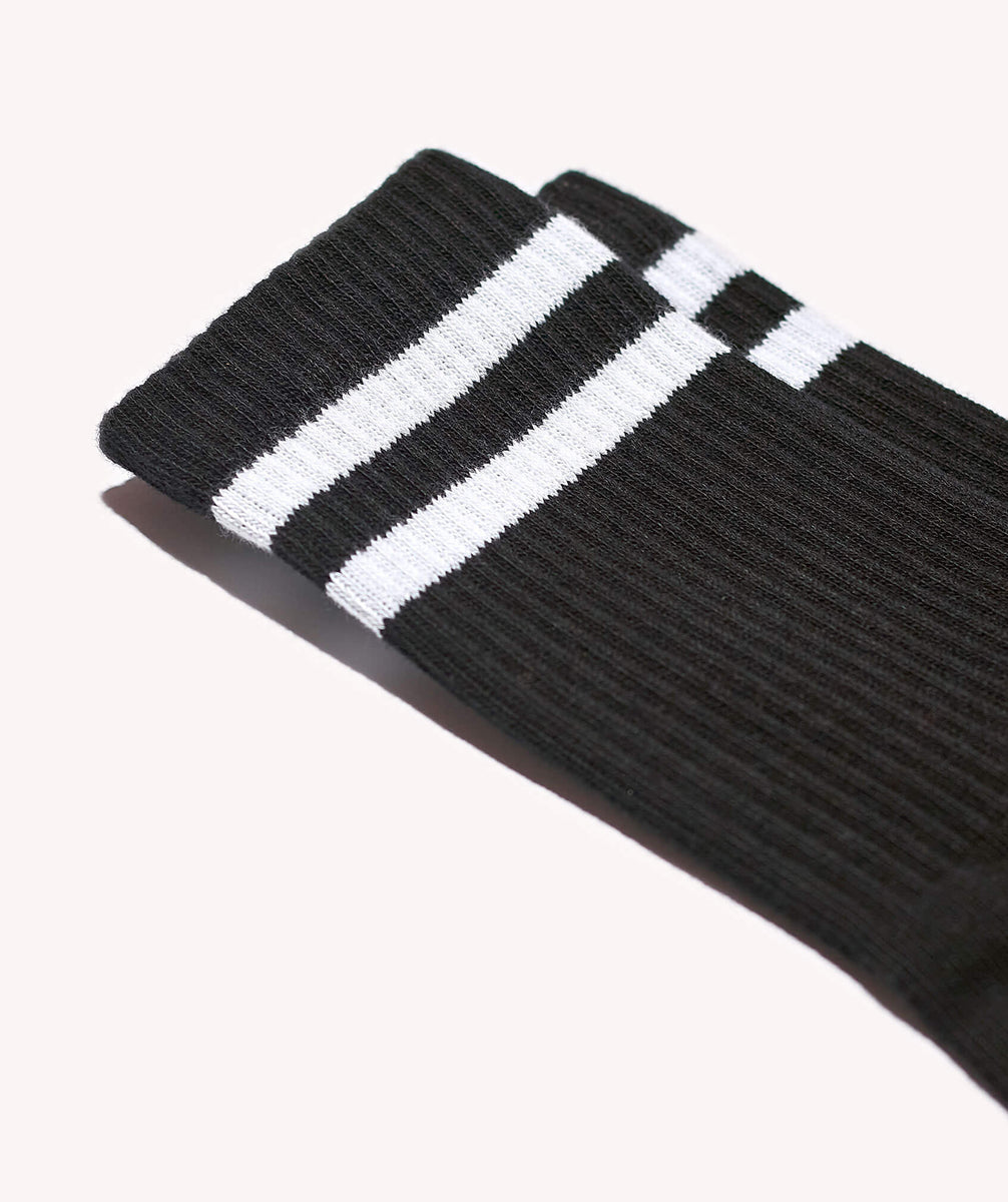 relevé, Crew Socks (White w/Black Logo)