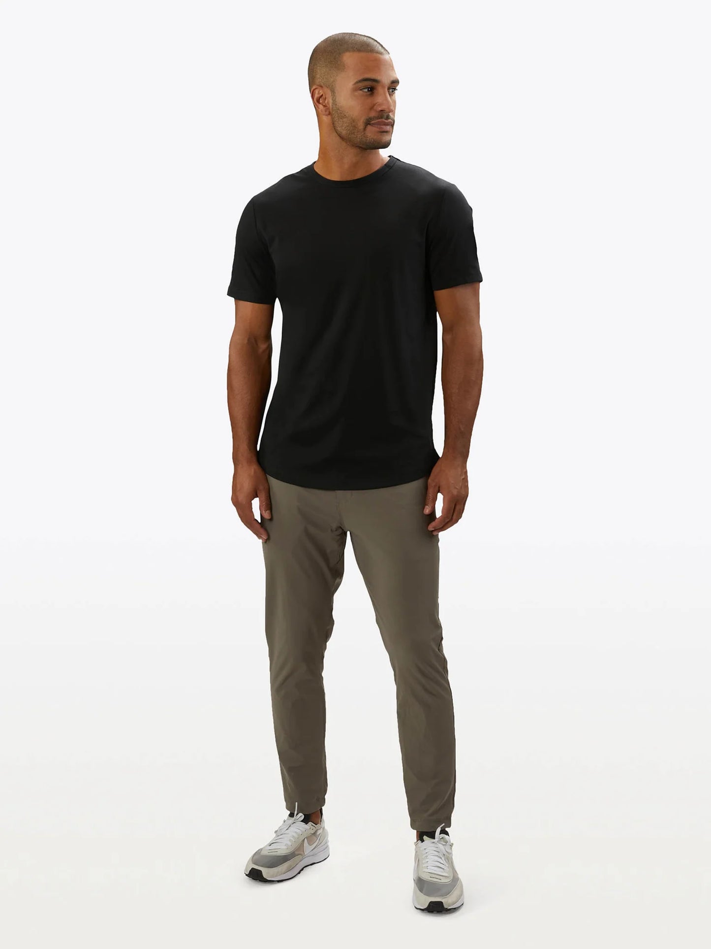 CREW BLACK CURVED-HEM