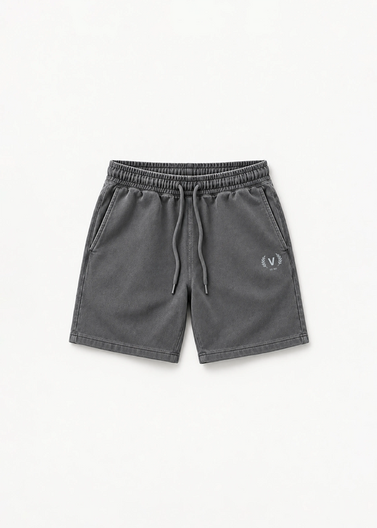 AGED BLACK SWEAT SHORTS