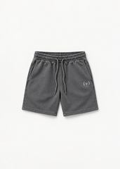 AGED BLACK SWEAT SHORTS