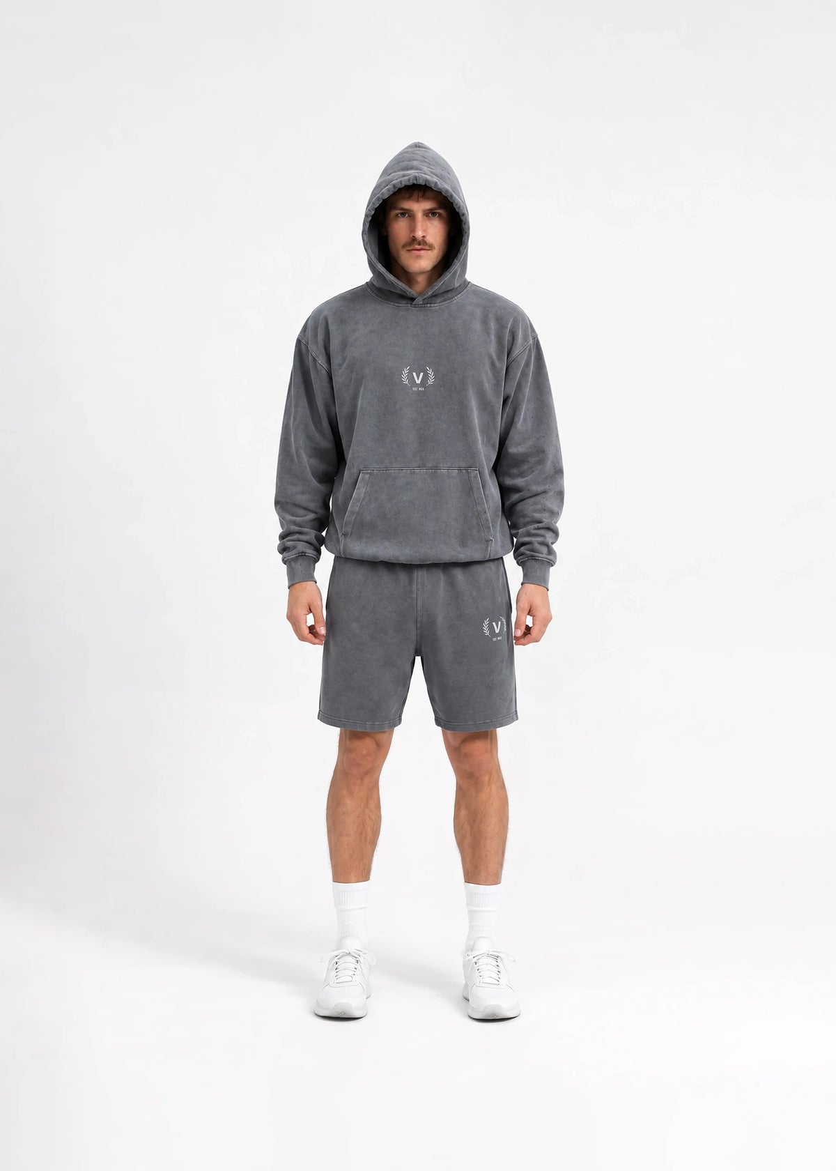 AGED BLACK SWEAT SHORTS